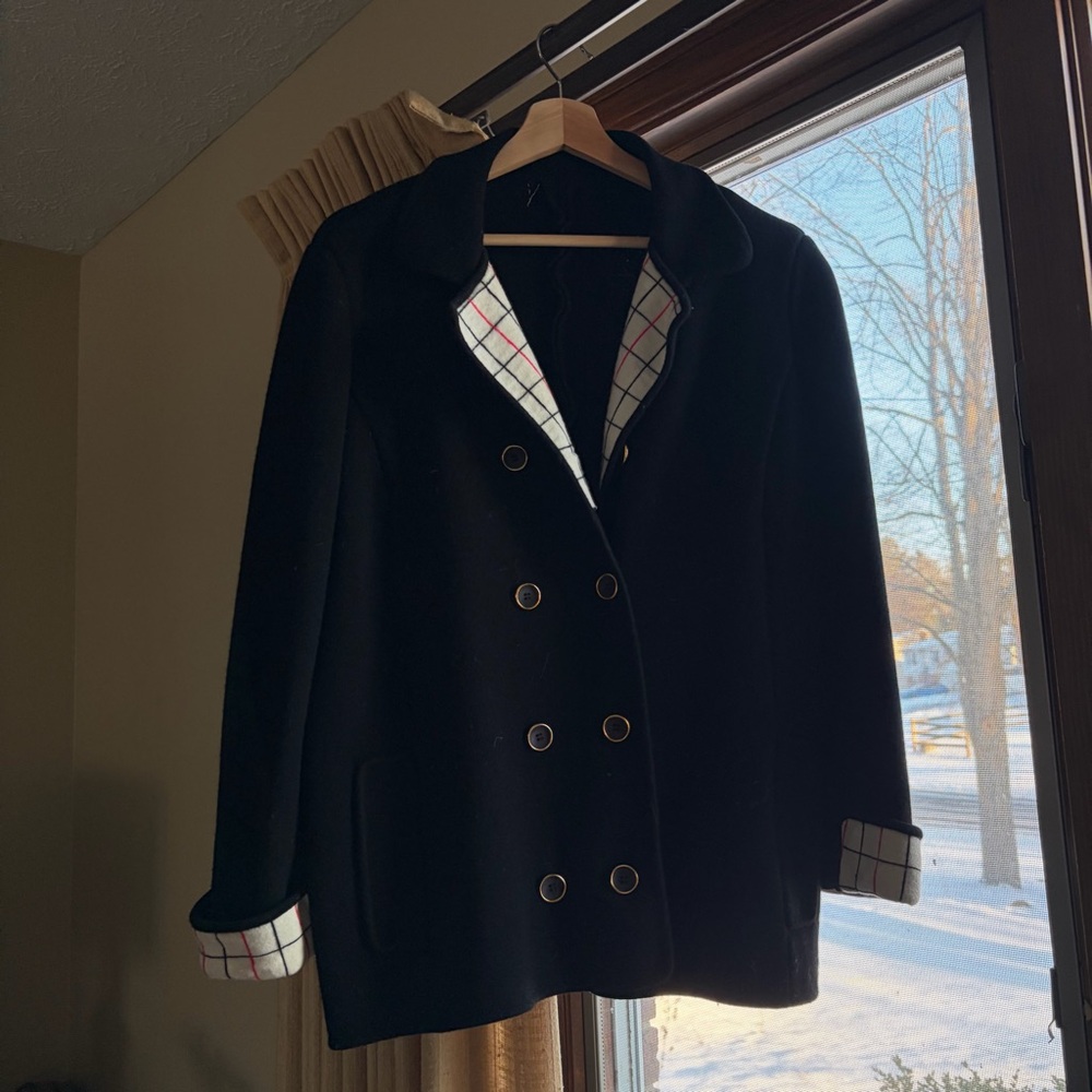 Women's Black Double-Breasted Jacket